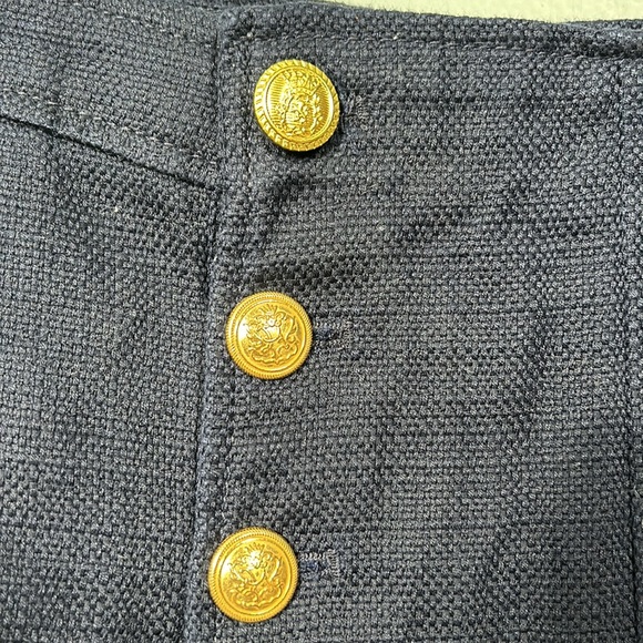Banana Republic Navy Sailor Cotton Short with gold front buttons waist 33” - Picture 4 of 13